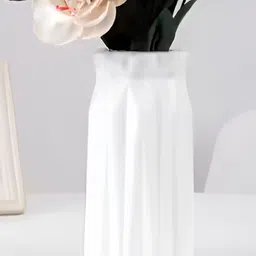 DecorTwist White Plastic Flower Vases for Home Decor (Pack of 4)-picture-28