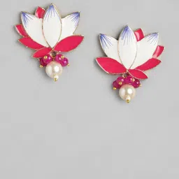 Anouk Gold Plated Artificial Beaded Floral Shaped Studs image 3