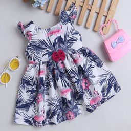 MANY FROCKS & Floral Print Crepe Fit & Flare Dress-picture-51