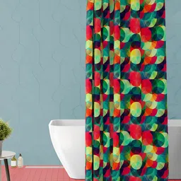 ArtzFolio Green & Red Printed Water Proof Shower Curtain-32