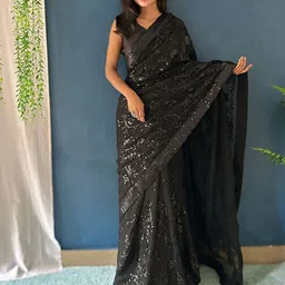 Anouk Embellished Sequinned Saree-8
