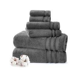 MYTRIDENT Grey Cotton 600 GSM Towel Set-image-34
