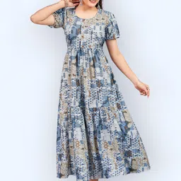 PAMPER YOURSELF Women Bohemian Printed Fit & Flare Maxi Dress-picture-6