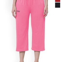 FFLIRTYGO Pack Of 3 Cotton Mid-Rise Capri Lounge Pants-image-31