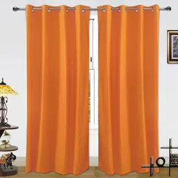Dekor World Orange Set of 2 Long Door Curtain-43