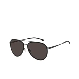 Hugo Boss Men Grey Lens & Black Aviator Sunglasses with-picture-34