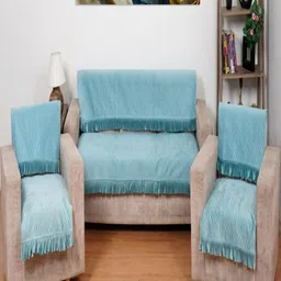 Fashion Throw Turquoise Blue Velvet Sofa Cover-image-40
