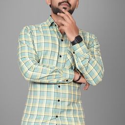 Metronaut Men Regular Fit Spread Collar Tartan Checked Cotton Casual Shirt-image-95