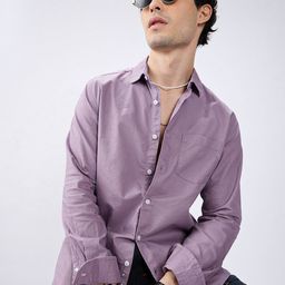 VASTRADO Men Classic Fit Solid Spread Collar Cotton Casual Shirt-picture-46