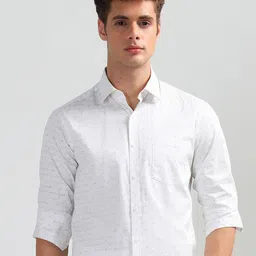 Arrow Men Manhattan Slim Fit Geometric Printed Spread Collar Pure Cotton Formal Shirt-picture-37