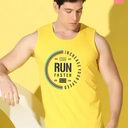 WOOSTRO Pack Of 2 Printed Combed Cotton Gym Vests VWS26(RUN YELLOW)(BKLN PEACH)-image-60
