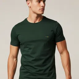 Dzant Men Solid Round Neck Cotton T-shirt-image-1