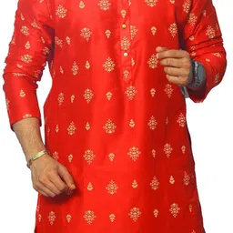 House of Aqss Floral Printed Mandarin Collar Dupion Silk Straight Kurta And Dhoti Pants-picture-42