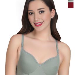 Liigne Women Pack of 2 Full Coverage Non Padded Cotton Bra-picture-30