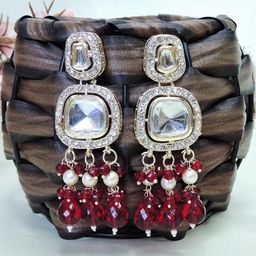 VATSALYA creation Women Maroon Drop Earrings-image-9