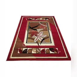 Samjeeda Handloom carpets Black Geometric Anti-Skid Polyester Carpet-18