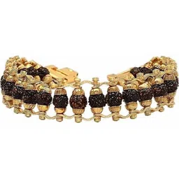 Divine souvenirs Unisex Gold-Plated Rudhraksh Beaded Wraparound Bracelet-27