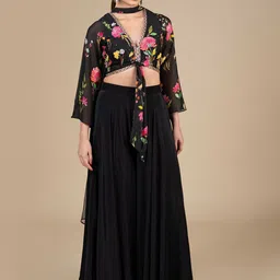 House Of Dharaa Printed Top With Maxi Skirt Co-Ords-picture-50
