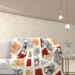 Pure Decor Off White & Red Floral Microfiber AC Room Double Bed Comforter-image-23