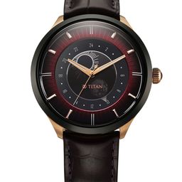 Titan Men Dial & Leather Straps Analogue Watch 10028KL01-18