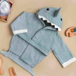 KICKS & CRAWL Kids Cotton Shark Bath Robe-image-52