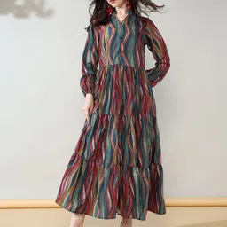 House of Kaftan Women Abstract Print Maxi Dress-picture-42