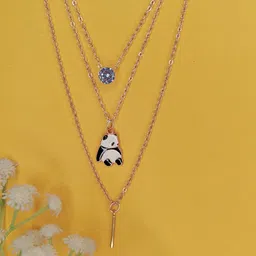 NVR Girls Rose Gold-Plated Layered Chain-56