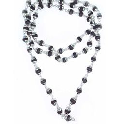 Divine souvenirs Unisex Silver-Plated Rudraksh Beaded Statement Chain-48