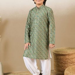 YK Boys Printed Regular Sequinned Kurta with Patiala-7