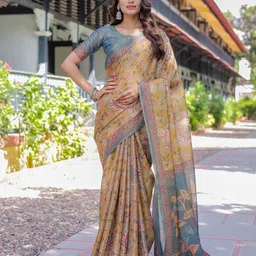 ALMAARI FASHION Ethnic Motifs Printed Pure Cotton Jamdani Saree-picture-0