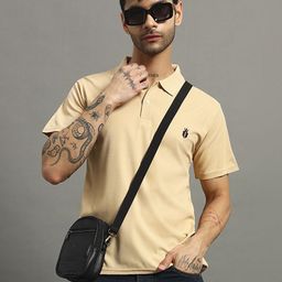 Nins Moda Solid Polo Collar Neck Cotton Regular Fit T-shirt-image-20