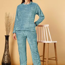 FABINALIV Women Striped Night suit-image-91