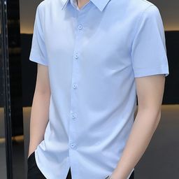 HERE&NOW Men Relaxed Fit Solid Spread Collar Cotton Casual Shirt-picture-35