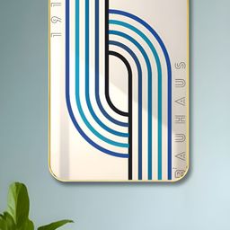 Livin'luxe White & Blue Bauhaus Printed Wall Art-picture-34