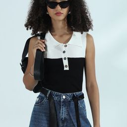 SHOWOFFFF Women Colourblocked Top-image-40
