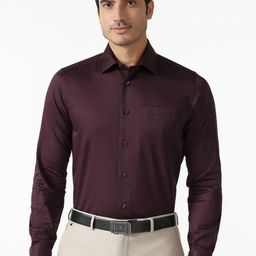 Blackberrys Slim Fit Printed Spread Collar Cotton Formal Shirt-image-46