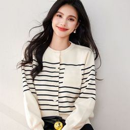 JC Collection Women Striped Cardigan-image-50