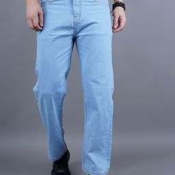 Metronaut Men Classic Baggy Fit Mid-Rise Clean Look Stretchable Jeans-image-8