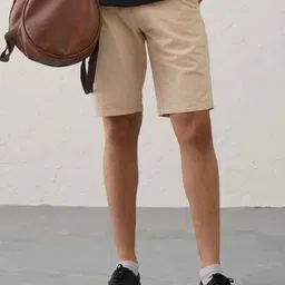 Minus One Men Solid Mid-Rise Shorts-image-82
