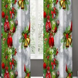 BELLA TRUE White & Red 2 Pieces Quirky Ripple Fold Window Curtains-14