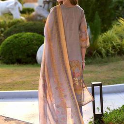 MOJILAA Women Printed Regular Sequinned Kurta with Trousers & With Dupatta image 4