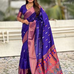 all about you Woven Design Zari Paithani Saree-image-26