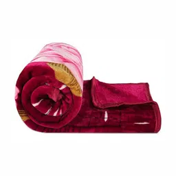Comfowell Maroon Floral Printed 550 GSM Heavy Winter Cotton Double Bed Dohar-picture-10