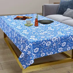 LooMantha Blue & White Floral Printed Waterproof 2-Seater Table Cover-93
