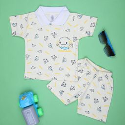 V-Mart Boys Printed Polo Collar T-shirt With Shorts-picture-39