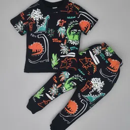 BAESD Kids Printed Round Neck Pure Cotton T-Shirt With Jogger-picture-45