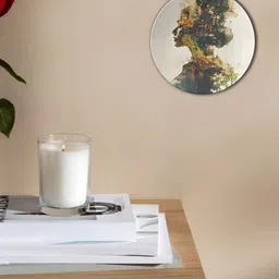 THE QUIRKY HOME Beige A Fusion of Worlds Printed Ceramic Lightweight Decorative Wall Plate-image-108
