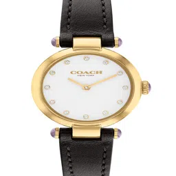 Coach Women Cary Embellished Dial & Leather Straps Analogue Watch 14504014-image-5