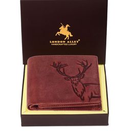 LONDON ALLEY Men Textured Leather Two Fold Wallet-12