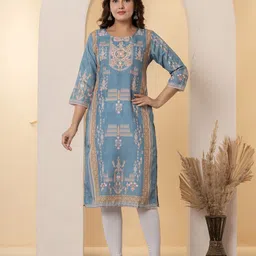 NAVYAAZRI Printed Straight Kurta-picture-32